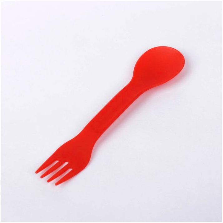 Ложка детская 2 в 1 «Вилка-ложка», от 5 мес., цвет красный артикул анонс 2257248