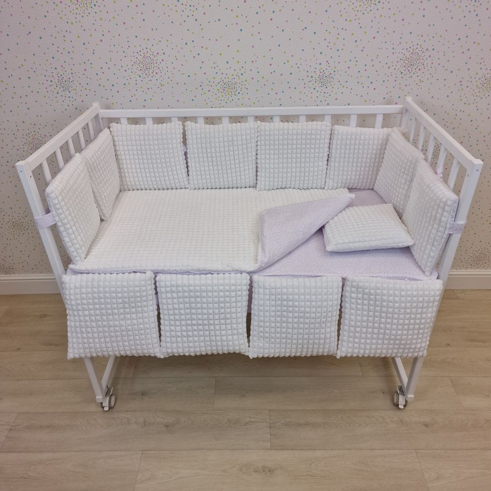 Картинка КПБ 16 пр (борт + пододеяльник + одеяло + подушка + простынь + (плюш/бязь) 12кв (№1153-0-1бб) цвета в ассортименте от магазина Мир детей Товары для Новорожденных