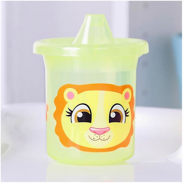 Картинка Поильник детский «Львенок Лео», с твёрдым носиком, 200 мл, цвет желтый (№3721467) от магазина Мир детей Товары для Новорожденных