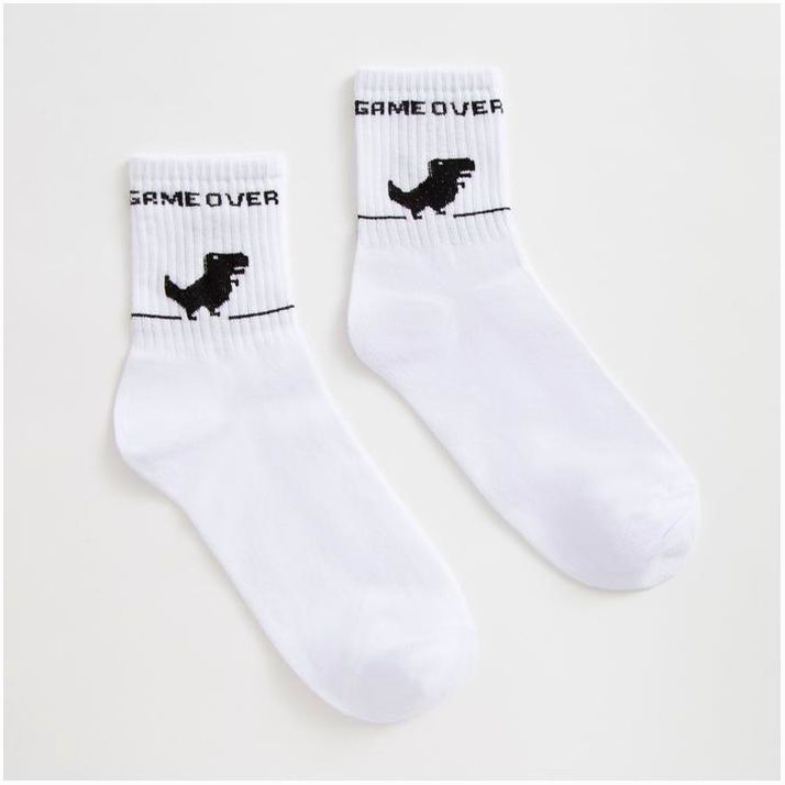 Носки MINAKU «Game over», цвет белый, размер 38-39 (25 см) артикул анонс 6885448