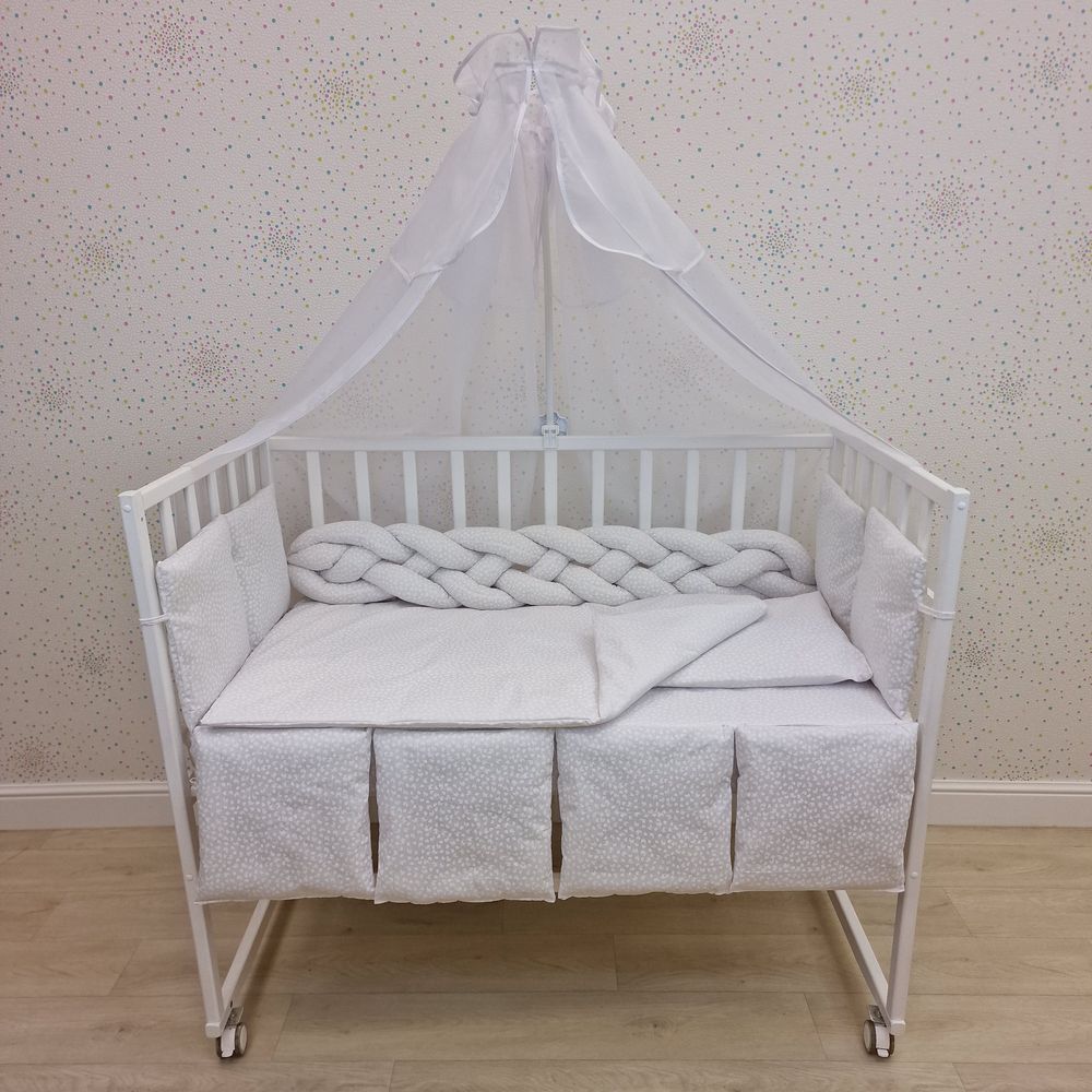 КПБ 15 пр (балдахин + борт + пододеяльник + одеяло + наволочка + подушка + простынь (бязь) коса артикул анонс 1157-0-1_10