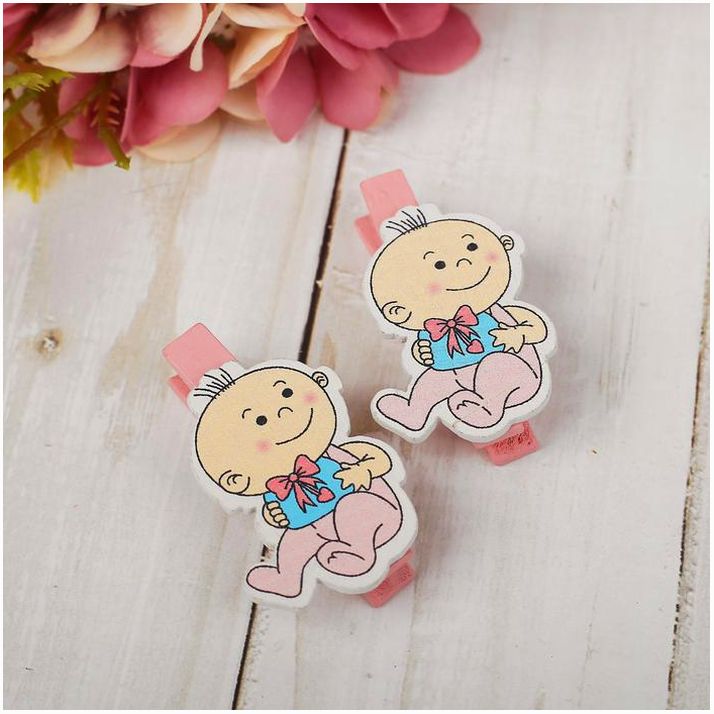 № 4328931 Декоративные прищепки «Малыш - девочка» набор 6 шт. МИКС