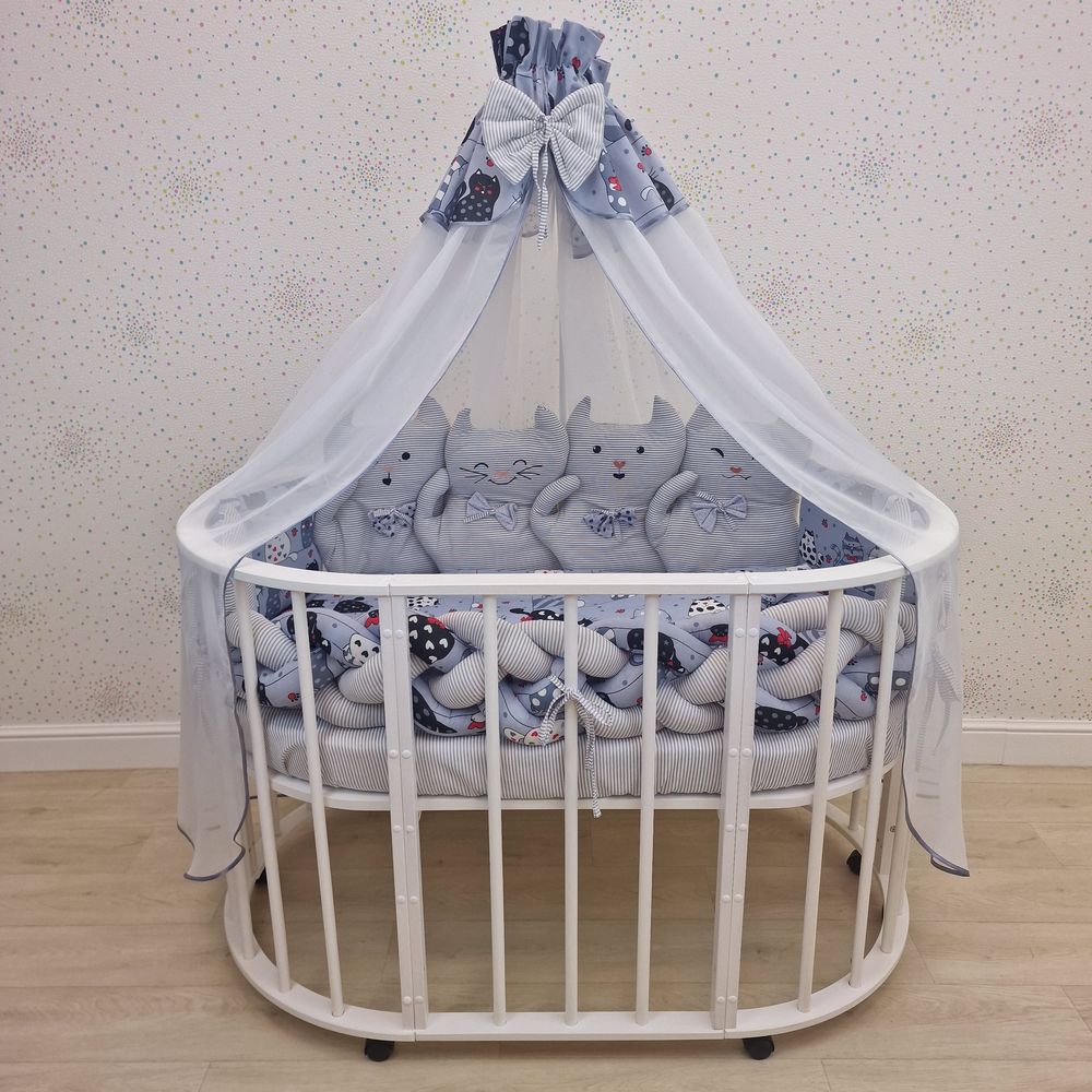 № 1176-0-1 КПБ 15 пр (балдахин + борт + пододеяльник + одеяло + наволочка + подушка + простынь (бязь)