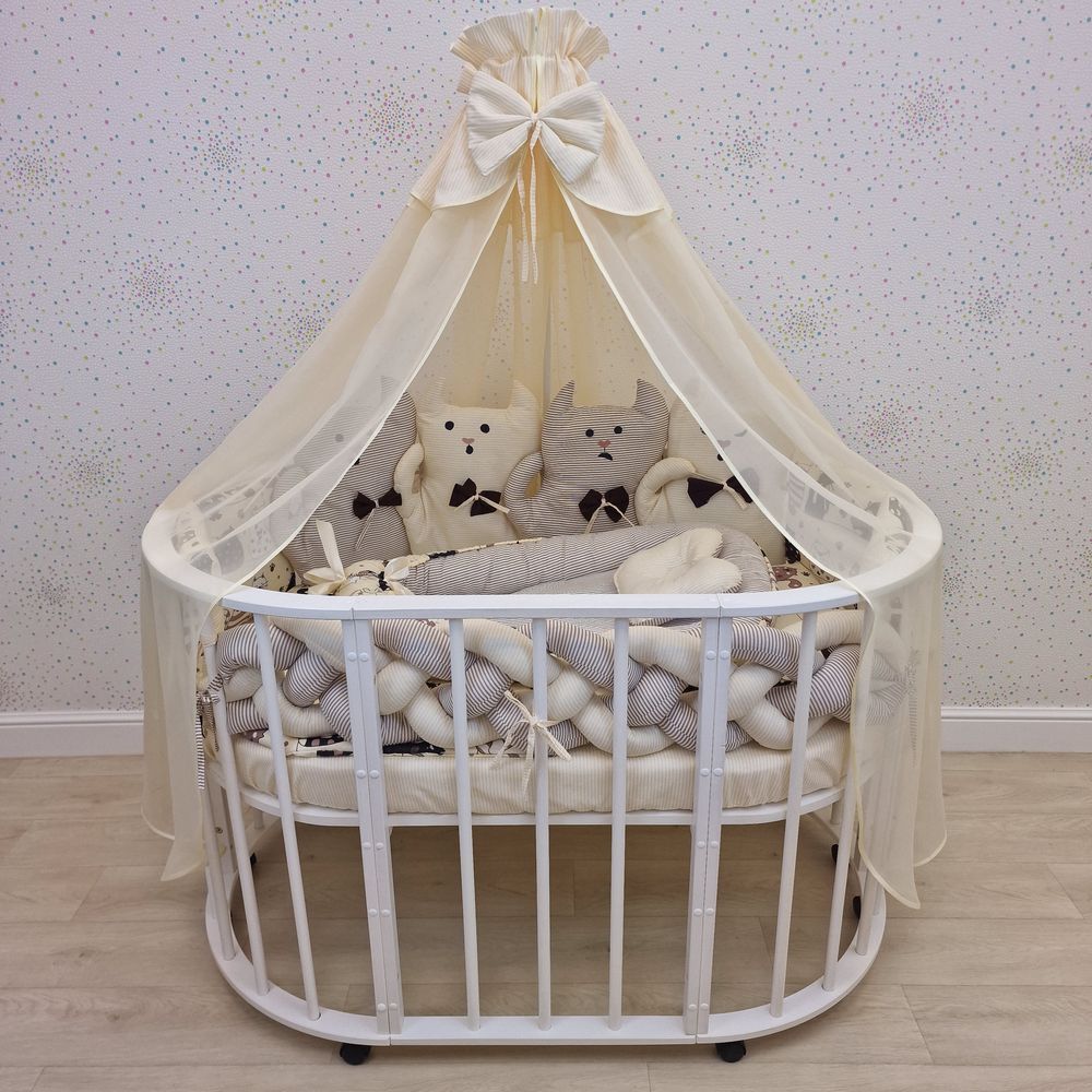 КПБ 17 пр (балдахин + борт + пододеяльник + одеяло + наволочка + 2подушки + простынь + гнездо (бязь) артикул анонс 1172-0-1_04