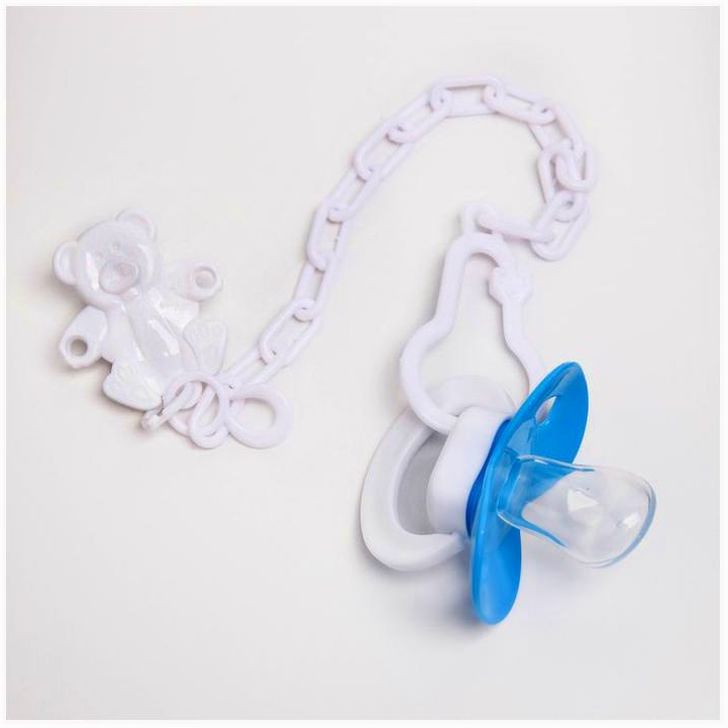 № 4298748 Пустышка ортодонтическая, с держателем, +6мес., на блистере, цвет МИКС