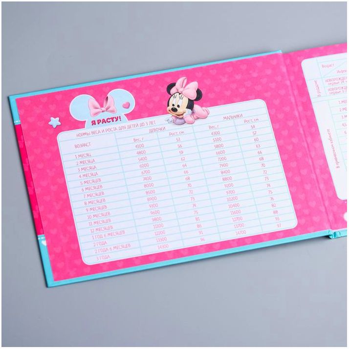 № 4129260 Медицинская карта «История развития ребёнка», Минни Маус, 40 листов