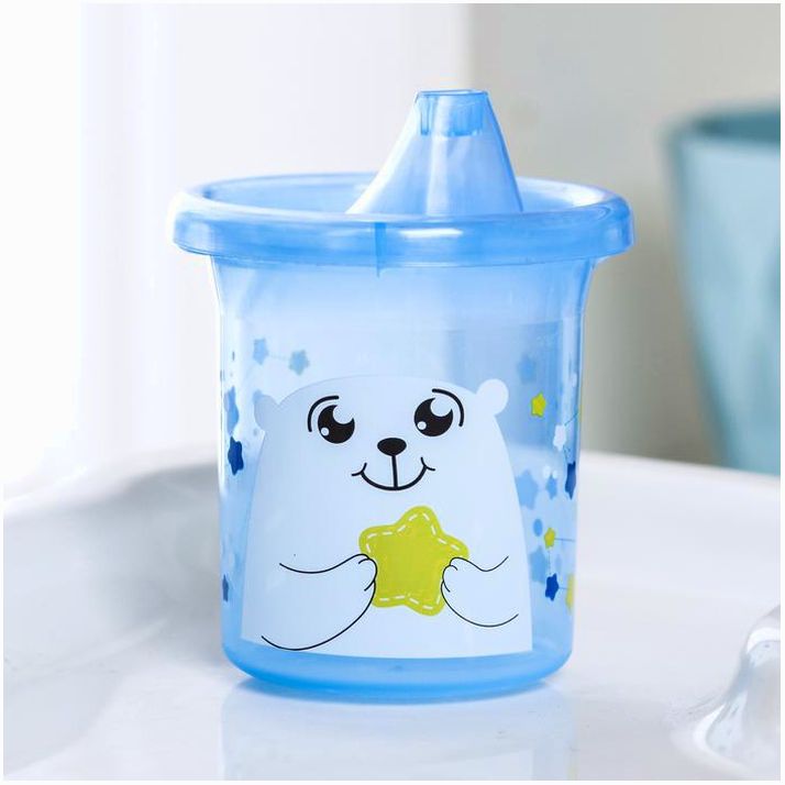 Картинка Поильник детский «Мишка северный» с твёрдым носиком, 200 мл, цвет синий (№3721441) от магазина Мир детей Товары для Новорожденных