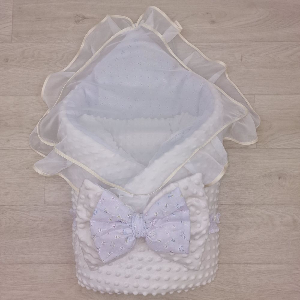 Комплект на выписку 3 пр: одеяло+уголок+бант (двухсторонний) артикул анонс 1876в-1-2_н_08