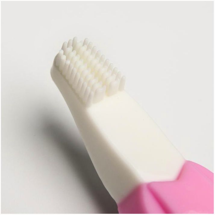 № 4482600 Детская зубная щетка, прорезыватель - массажер «Бананчик», силиконовая, цвет розовый