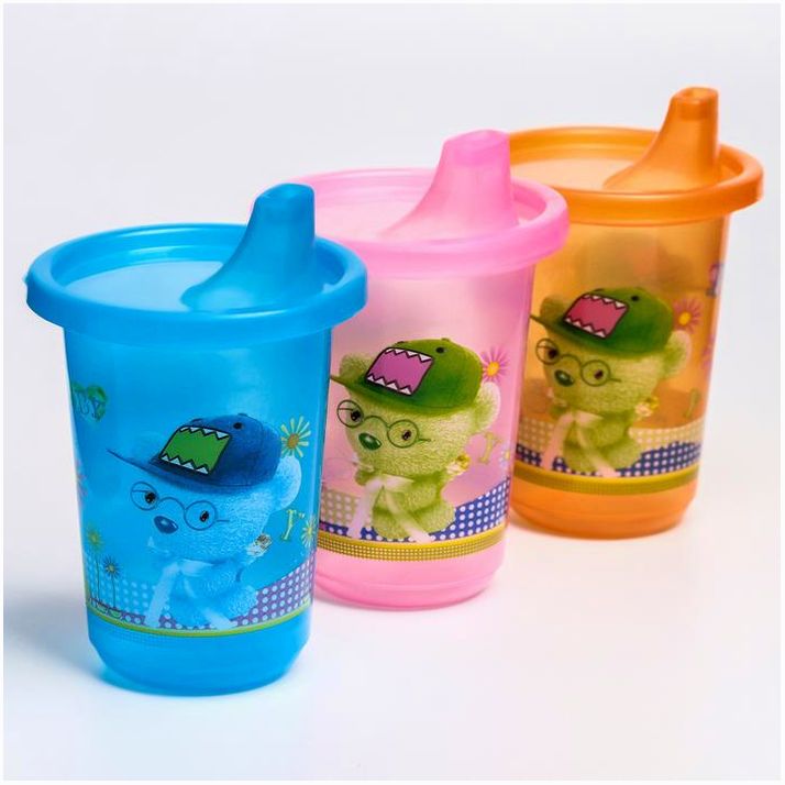 Поильник с твёрдым носиком «Мишка», 200 мл, цвета МИКС артикул анонс 1377356