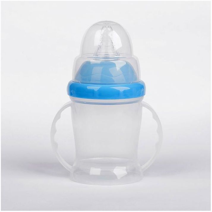 Бутылочка - поильник для кормления, с ручками, 160 мл, от 0 мес., цвета МИКС артикул анонс 2315064