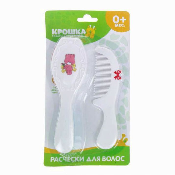 Картинка Расчёска детская + массажная щётка для волос в наборе «Мишка», от 0 мес., цвета рукоятки МИКС (№1923359) от магазина Мир детей Товары для Новорожденных