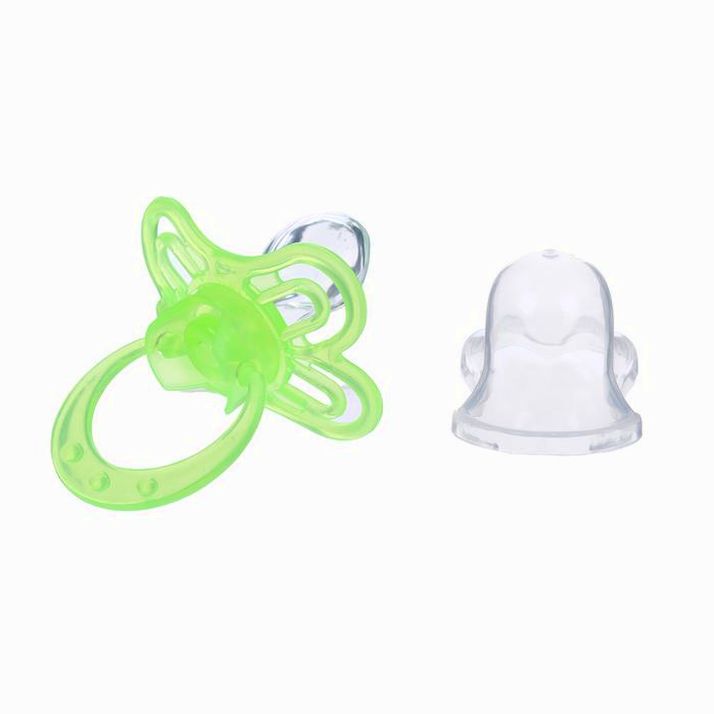 № 2589903 Соска - пустышка классическая, силикон, +6 мес., с колпачком «Бабочка», цвет зелёный
