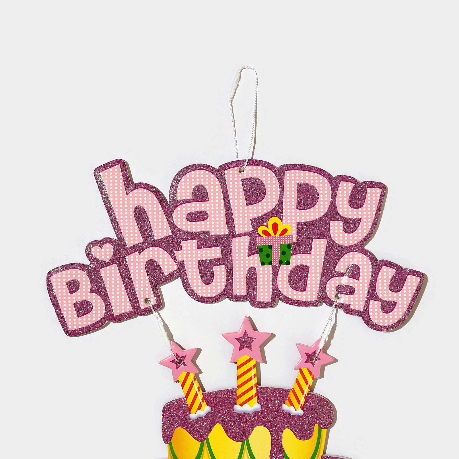 Картинка Декоративное украшение (подвеска) "Happy Birthday" 42х26 см, цв. розовый (№10519022) от магазина Мир детей Товары для Новорожденных