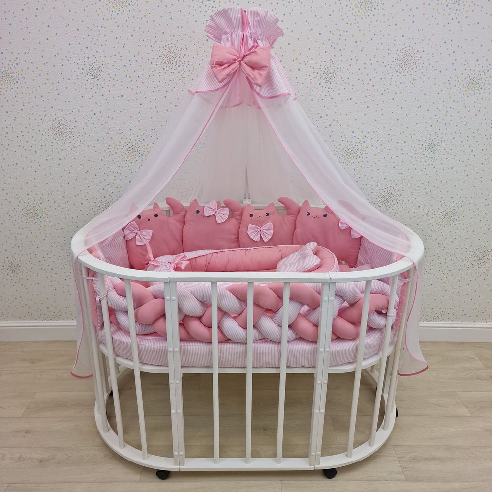 КПБ 17 пр (балдахин + борт + пододеяльник + одеяло + наволочка + 2подушки + простынь + гнездо (бязь) артикул анонс 1173-0-1_06