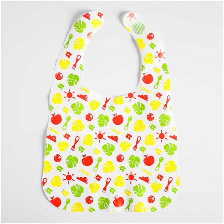 Нагрудник для кормления «Крошка Я» непромокаемый на липучке, цвет желтый артикул анонс 4604267