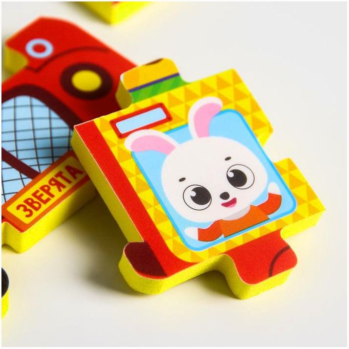 Картинка Мягкий пазл для малышей «Пирамидка: Транспорт», 8 деталей, Крошка Я (№5302624) от магазина Мир детей Товары для Новорожденных