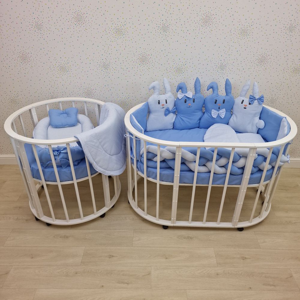 КПБ 18 пр (борт + пододеяльник + 2 одеяла + наволочка + 2 подуш + 2 прост + гнездо (бязь) артикул анонс 1182-О-1бб_02