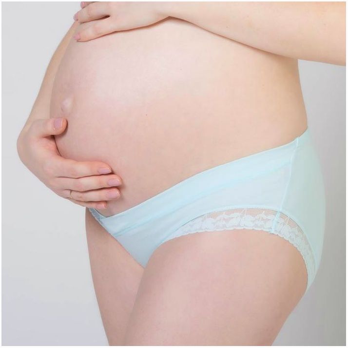 Трусы с кружевом для беременных (низкие), размер 42-44, цвет голубой артикул анонс 2512480