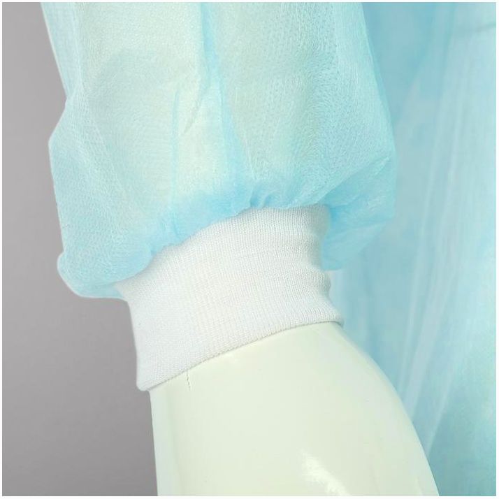 № 4476085 Халат хирургический , нестерильный, голубой, SMS, пл.25 г/м2, длина 140 см