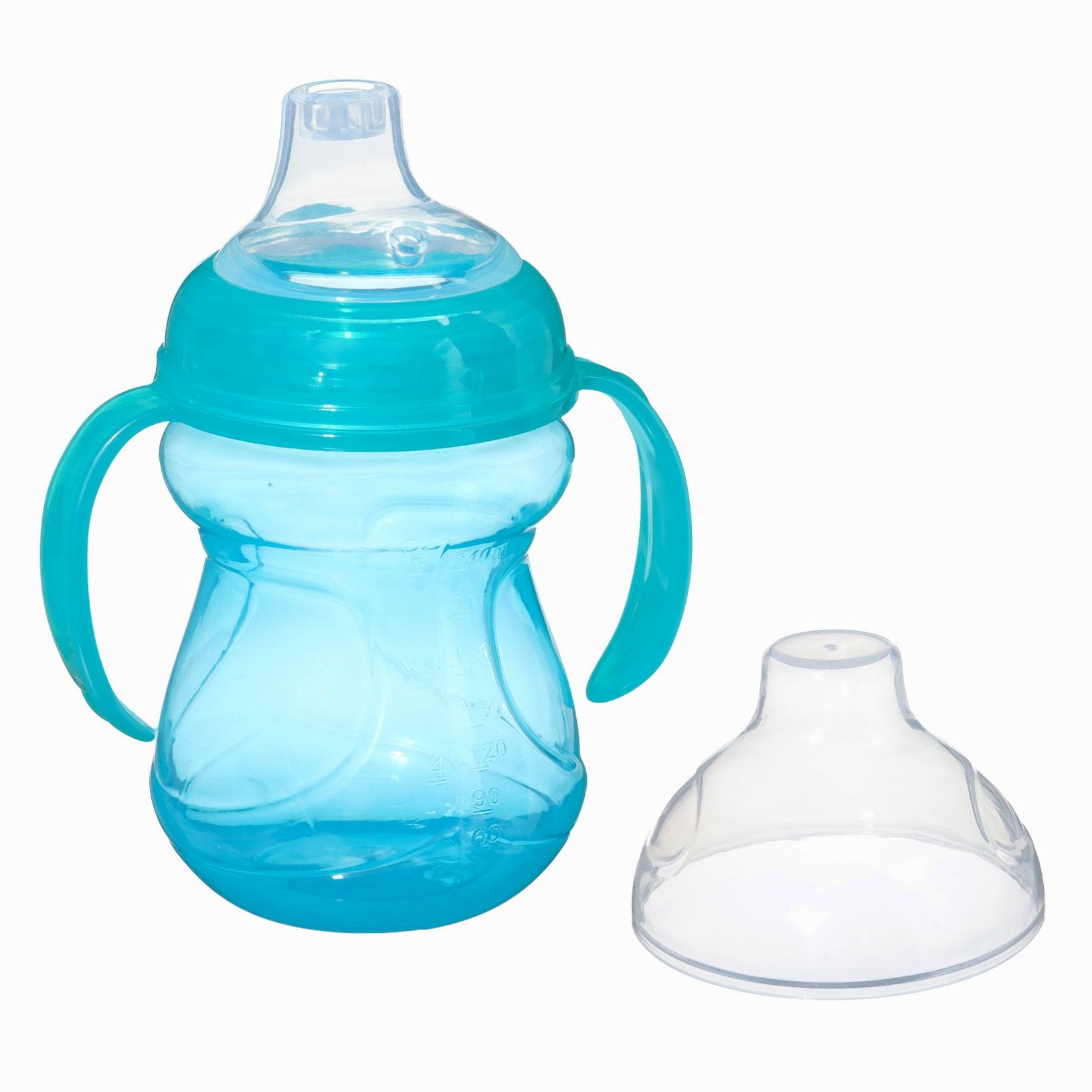 Поильник детский с силиконовым носиком, с ручками, 240 мл., цвет зеленый артикул анонс 9037736