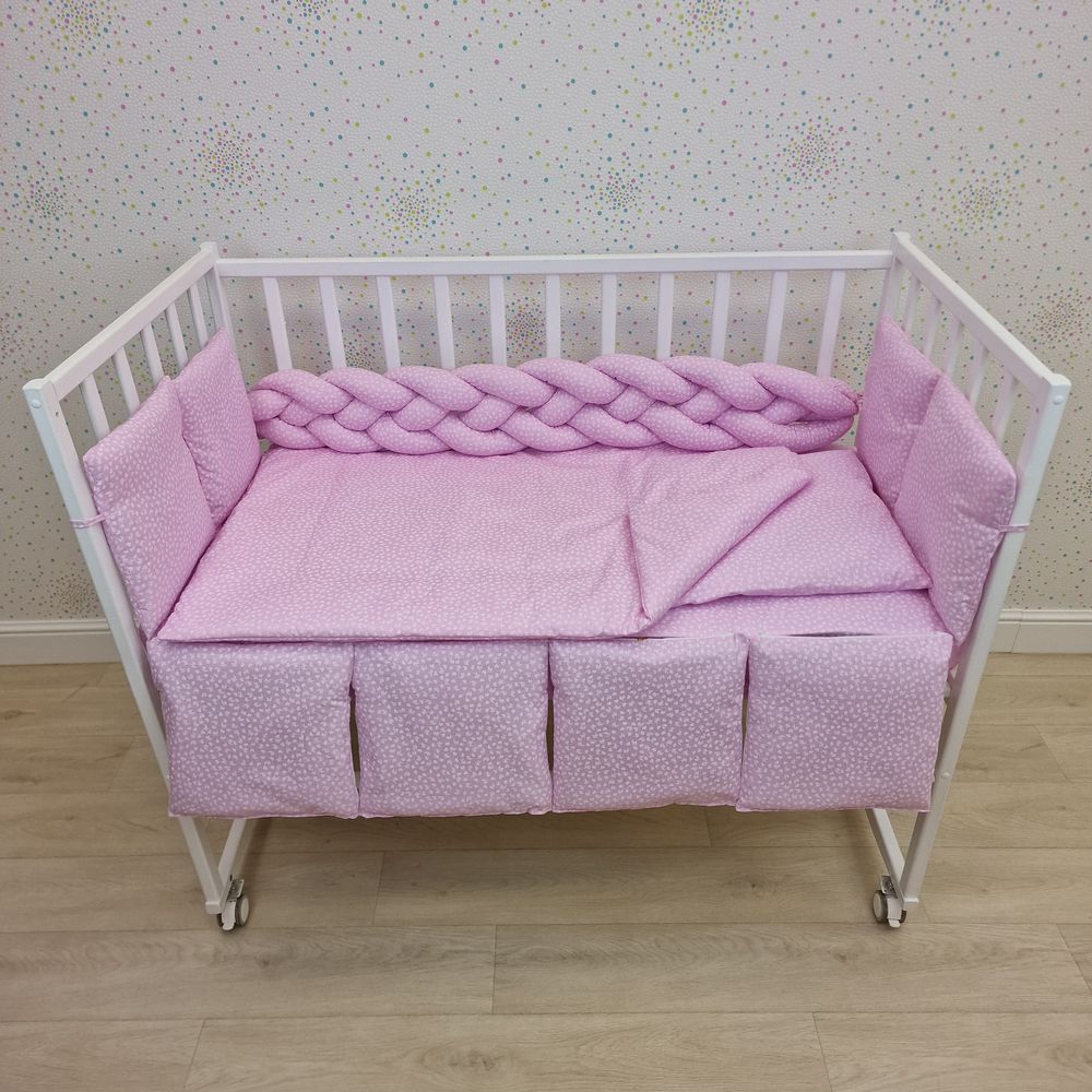 КПБ 14 пр (борт + пододеяльник + одеяло + наволочка + подушка + простынь (бязь) коса артикул анонс 1157-0-1бб_05