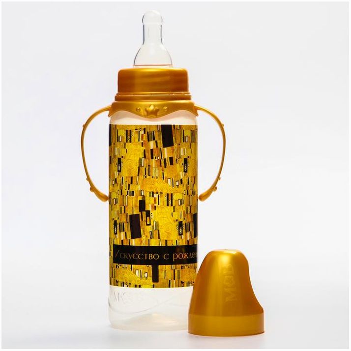 Картинка Бутылочка для кормления «Искусство с рождения: Густав Климт» 250 мл., цилиндр (№5399852) от магазина Мир детей Товары для Новорожденных