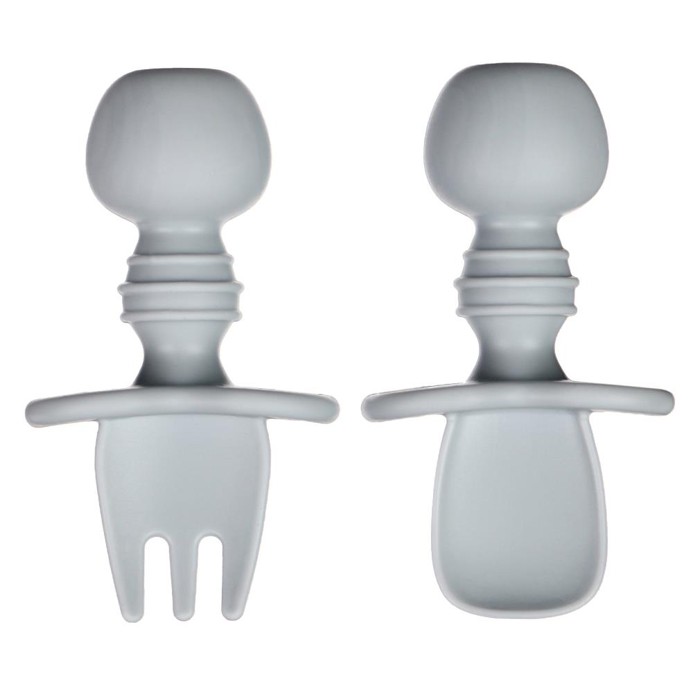 Картинка Набор детских столовых приборов, вилка, ложка, цвет серый (№10103734) от магазина Мир детей Товары для Новорожденных