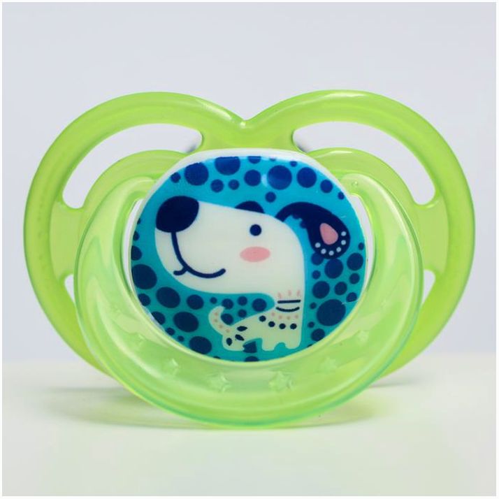 Пустышка силиконовая ортодонтическая, от 3 до 6 мес., цвет голубой артикул анонс 2825292