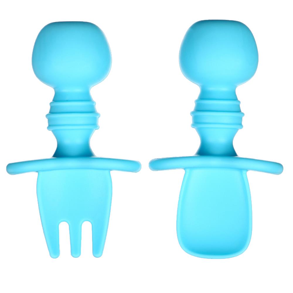 Картинка Набор детских столовых приборов, вилка, ложка, цвет голубой (№10103736) от магазина Мир детей Товары для Новорожденных