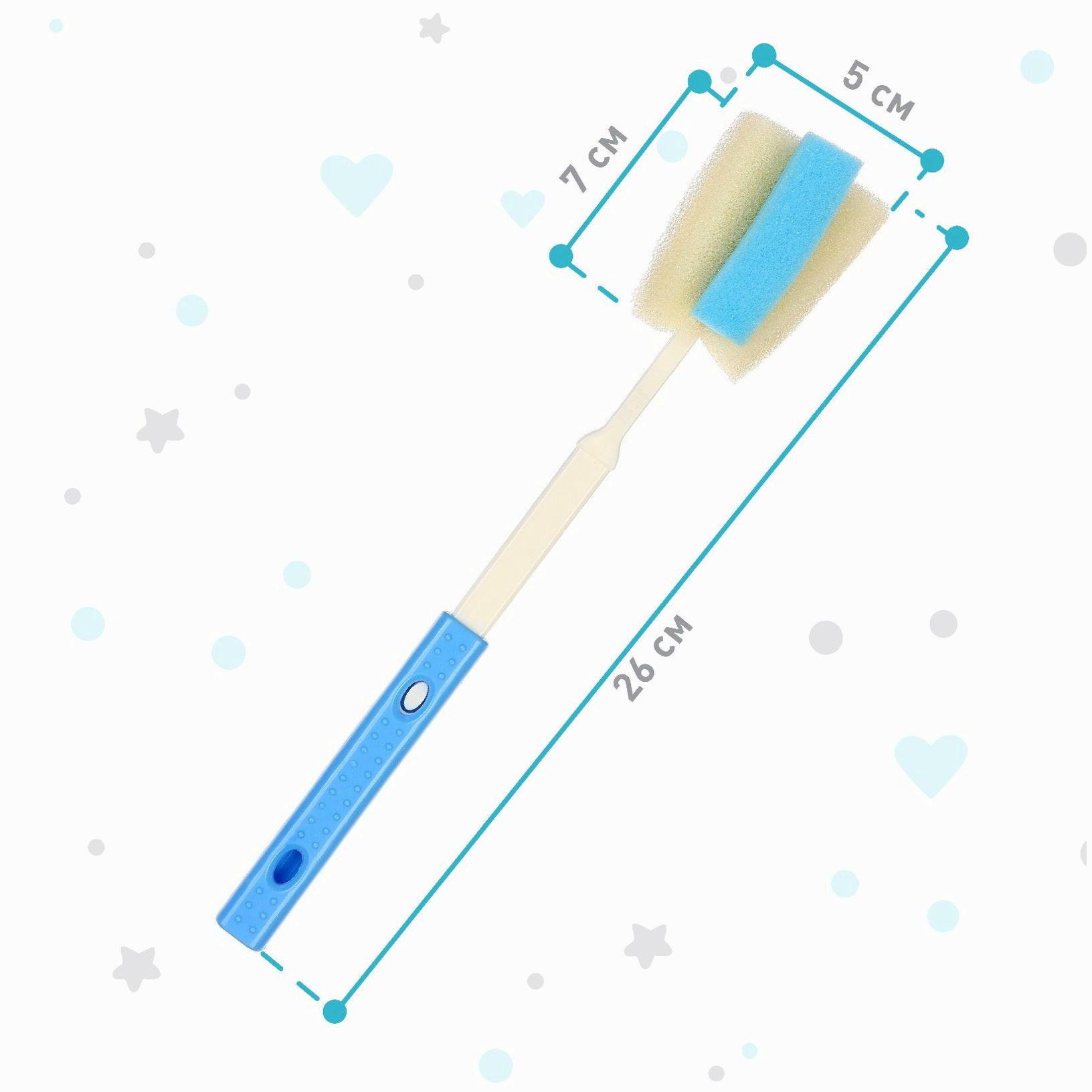 № 9878971 Ершик по уходу за детскими бутылочками, цвет МИКС, Крошка Я, выдвижная ручка 28-35 см