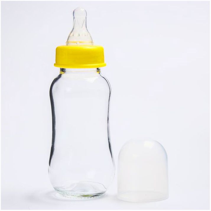 Картинка Бутылочка для кормления, стекло, средний поток, от 3 мес., 200 мл., цвет МИКС (№4477644) от магазина Мир детей Товары для Новорожденных