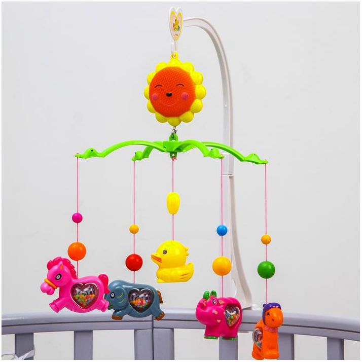 Мобиль музыкальный «Солнышко. Зоопарк», заводной, виды МИКС артикул анонс 694022