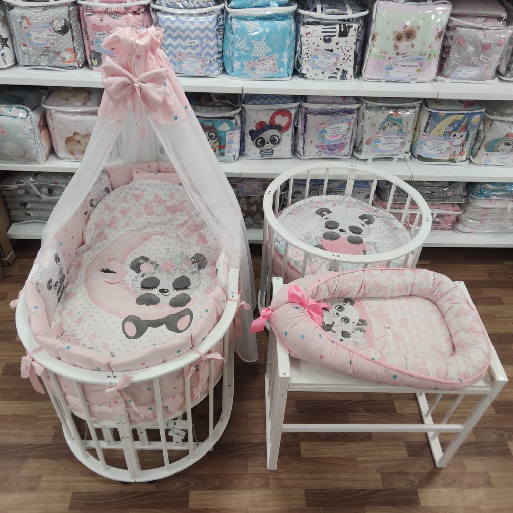 КПБ 21 пр (балдахин + борт + пододеяльник + 2 одеяла + навол + подуш + 2 прост + гнездо (бязь) 12кв артикул анонс 1151-О-1_15