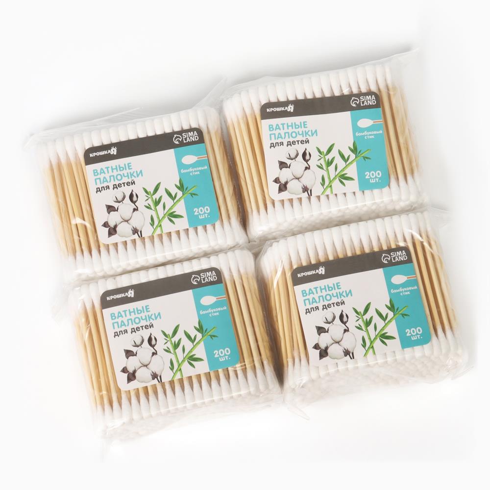 Картинка Набор:Ватные палочки, наконечник - классика, хлопок/бамбук (стик) 800 шт (№10430084) от магазина Мир детей Товары для Новорожденных