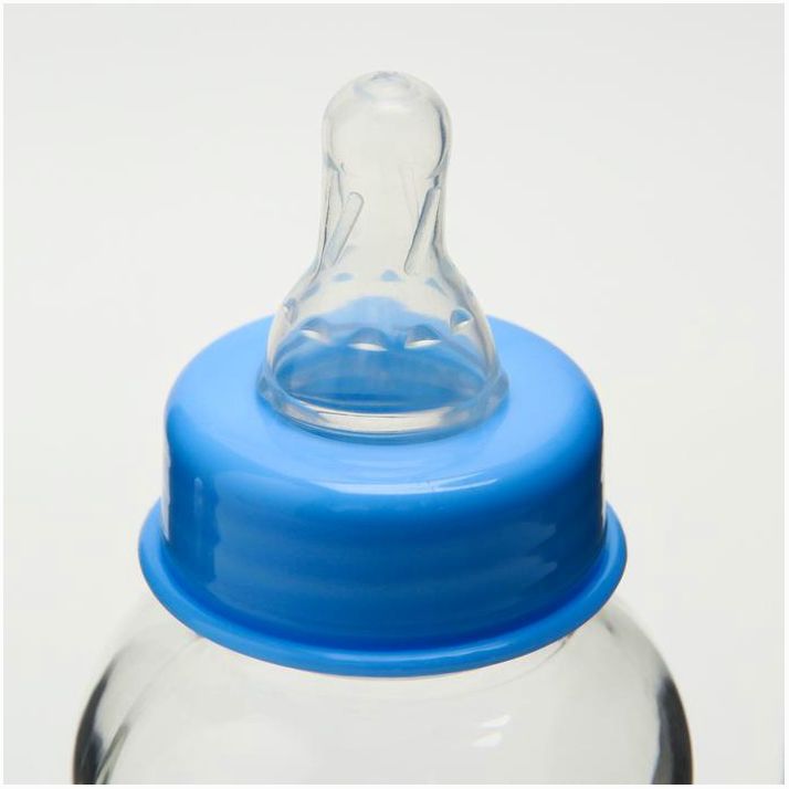 Картинка Бутылочка стеклянная, средний поток, с рисунком, 240 мл, от 0 мес., цвета МИКС (№1613541) от магазина Мир детей Товары для Новорожденных