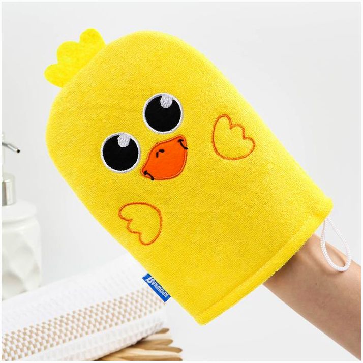 Картинка Мочалка детская для купания «Утёнок», варежка, из махры (№3612504) от магазина Мир детей Товары для Новорожденных