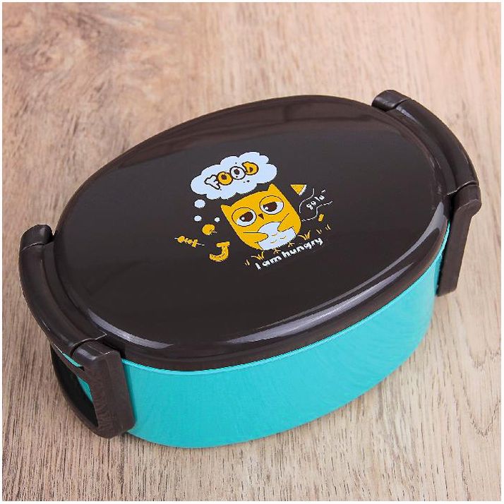 Ланч-бокс пластиковый овальный «Сова», 420 мл, цвет МИКС артикул анонс 2563825