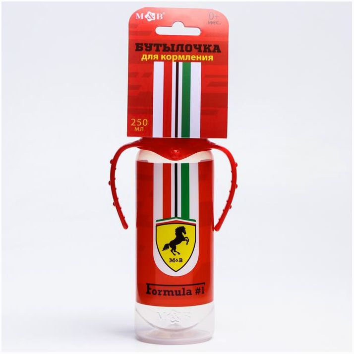 Бутылочка для кормления «Формула №1», классическое горло, 250 мл., от 0 мес., цилиндр, с ручками артикул анонс 5399882