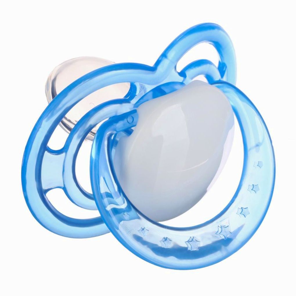 Картинка Соска- пустышка ортодотническая, с колпачком, +12 мес., голубой (№10095574) от магазина Мир детей Товары для Новорожденных