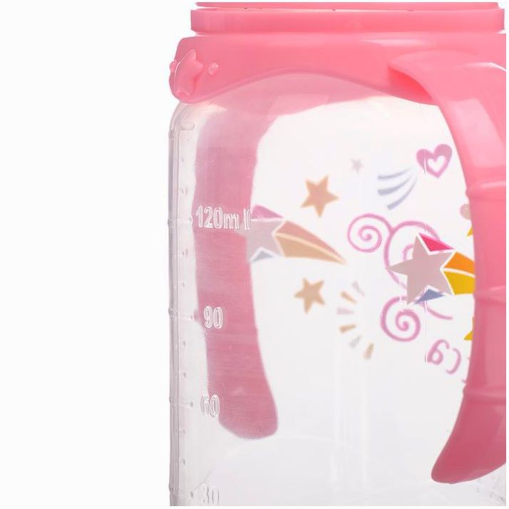 Картинка Бутылочка «Волшебная принцесса», классическое горло, с ручками, 150 мл, от 0 мес., цвет розовый (№2969862) от магазина Мир детей Товары для Новорожденных