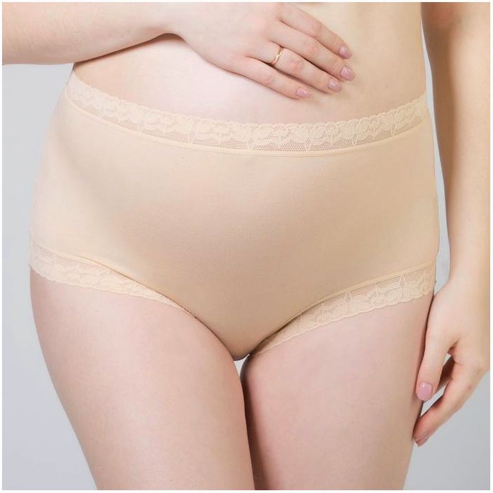 № 2512514 Трусы с кружевом для беременных (высокие), размер 44-48, цвет бежевый