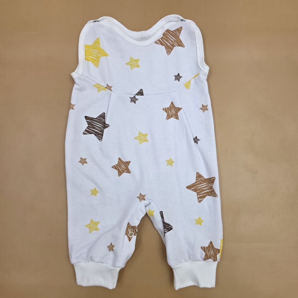 Ползунки на лямках №7 (футер, кнопки снизу и на плечах, без пяток) артикул анонс 16132-62МД