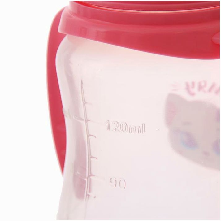Картинка Бутылочка «Кошечка Софи» приталенная, с ручками, 150 мл, от 0 мес., цвет розовый (№2969857) от магазина Мир детей Товары для Новорожденных