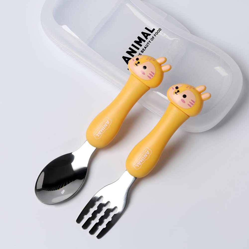 Картинка Набор детских столовых приборов в футляре  "Тигрята", вилка, ложка (№10105353) от магазина Мир детей Товары для Новорожденных