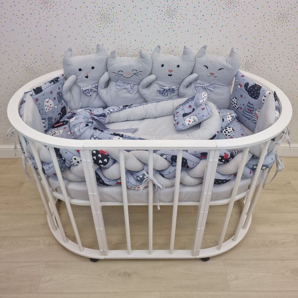 КПБ 16 пр (борт + пододеяльник + одеяло + наволочка + 2подушки + простынь + гнездо (бязь) артикул анонс 1172-0-1бб_02