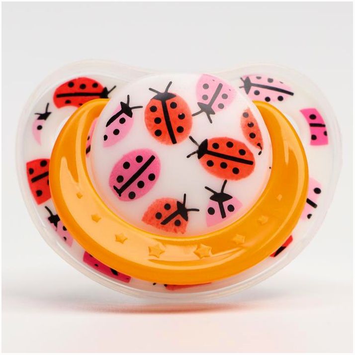 Соска-пустышка ортодонтическая, силикон, от 0 мес., с колпачком, «Божья коровка» артикул анонс 4513794