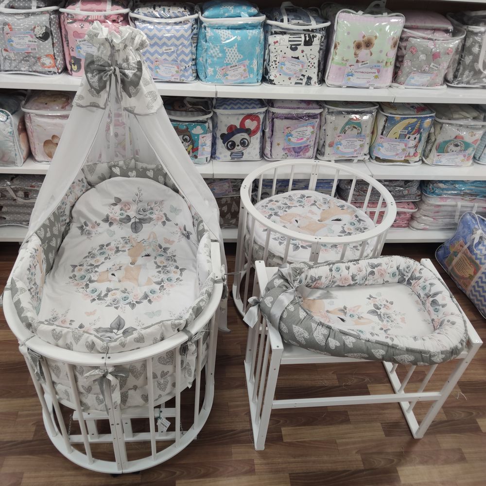 КПБ 21 пр (балдахин + борт + пододеяльник + 2 одеяла + навол + подуш + 2 прост + гнездо (бязь) 12кв артикул анонс 1151-О-1_21