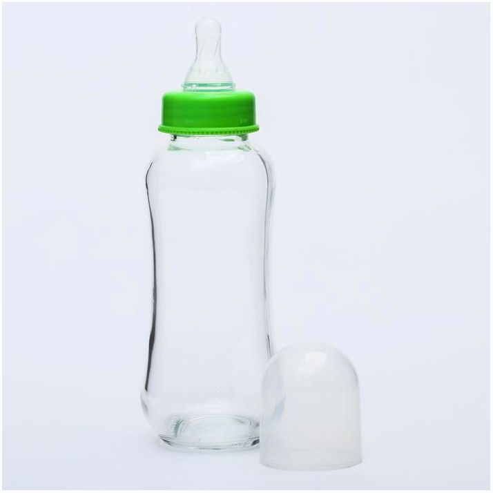 № 4627674 Бутылочка для кормления, стекло, 280 мл., без ручек, цвет МИКС