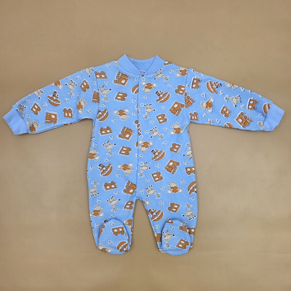 Комбинезон №8 (футер, кнопки спереди, открытые ручки, закрытые ножки) артикул анонс 0390-62МД